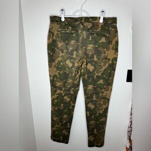 Gap broken in straight khakis. Army print camo.